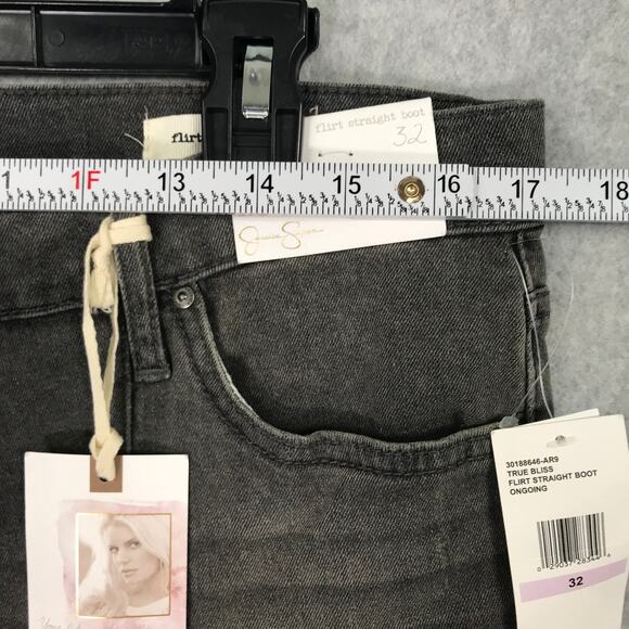 Jessica Simpson Bootcut Button Fly Jeans Size 32 Flirt Straight Crop Ankle Flare - Picture 7 of 15